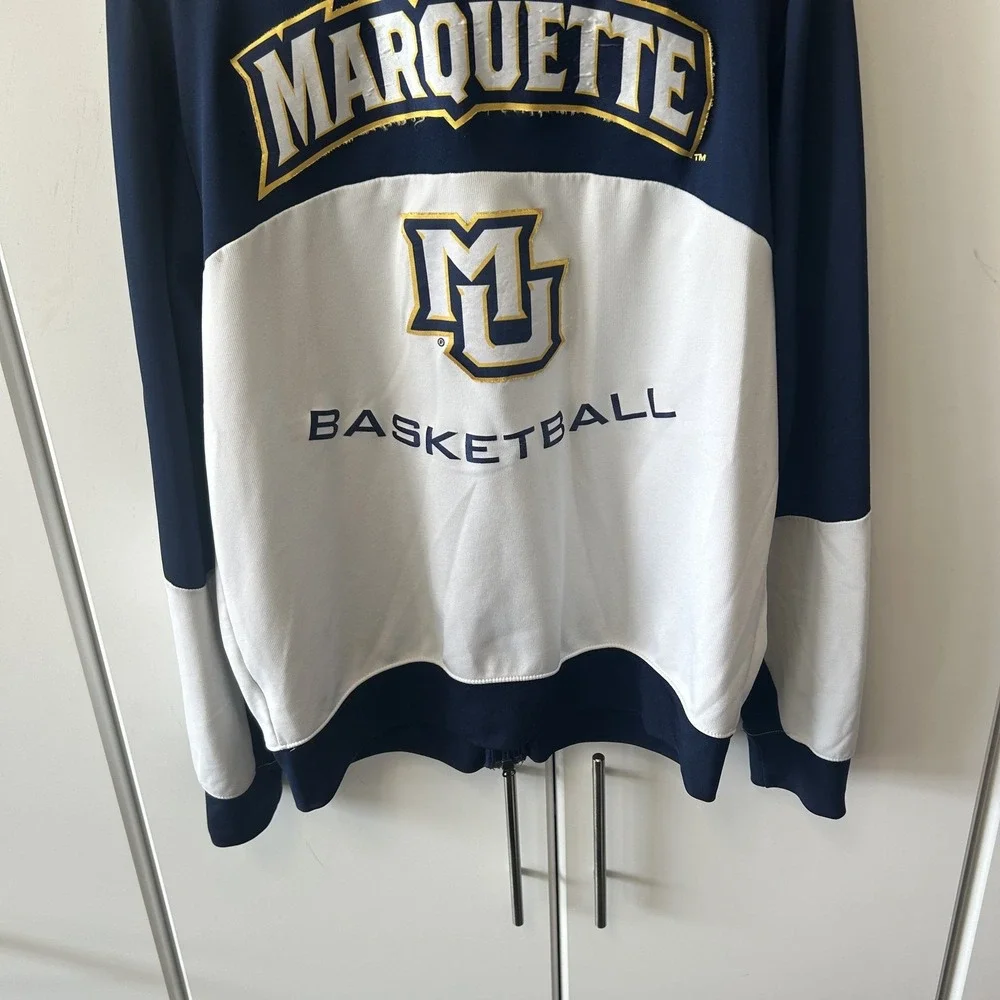 Jordan Marquette Golden Eagles Basketball Therma-FIT Full Zip Hoodie Navy M